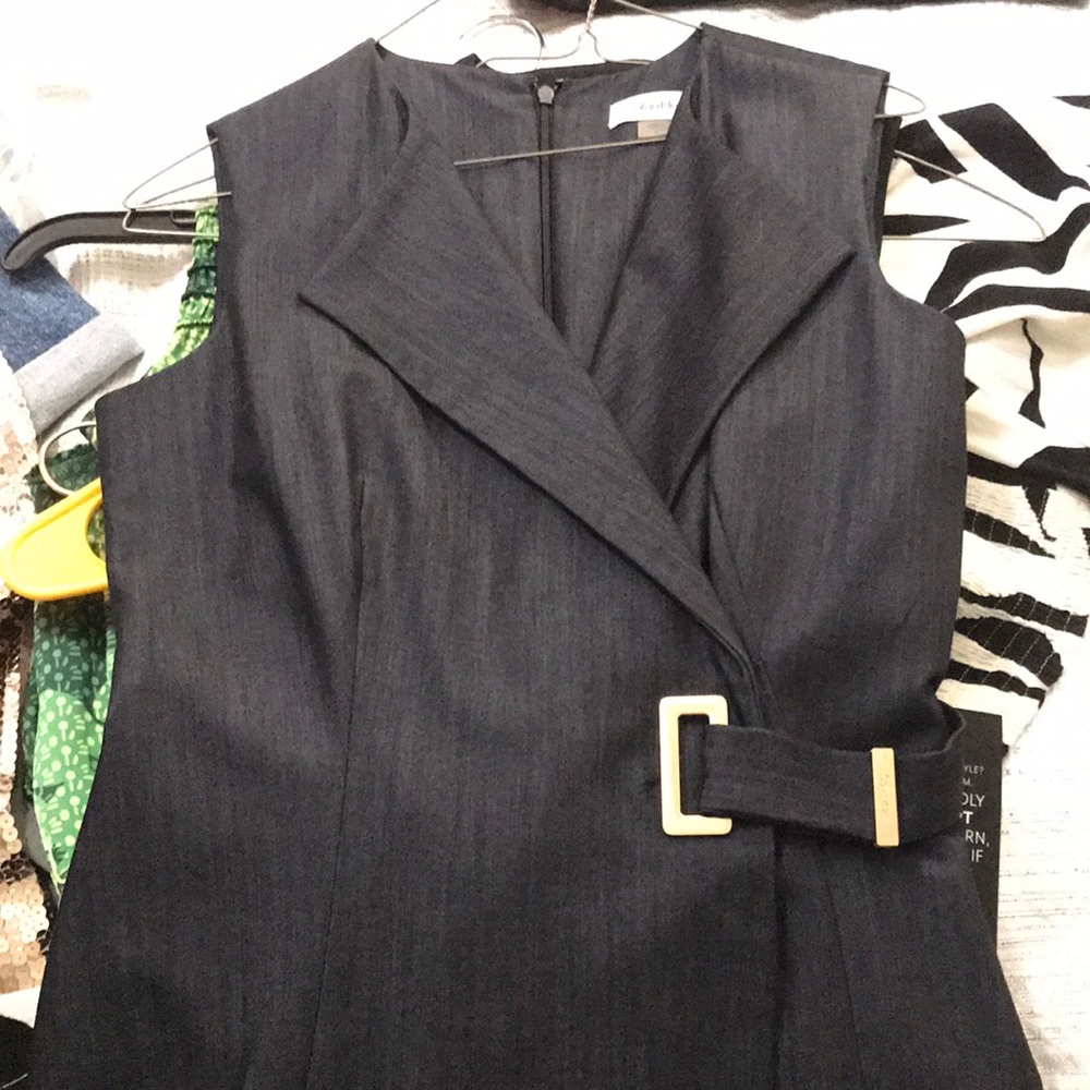 Calvin Klein Navy Sleeveless Midi Dress